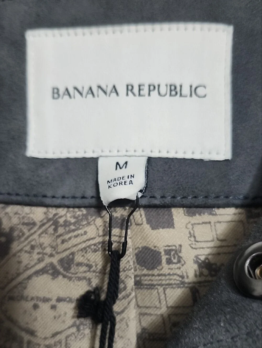 Banana Republic Men's Charcoal Gray Suede Shirt Jacket